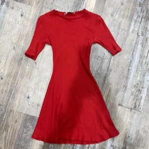 Zara red fit and flare dress size small